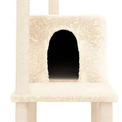 MAISON EXCLUSIVE - Arbre à chat avec griffoirs en sisal crème 144,5 cm