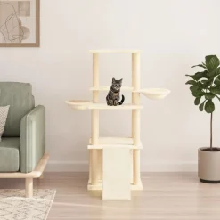 MAISON EXCLUSIVE - Arbre à chat avec griffoirs en sisal crème 133 cm