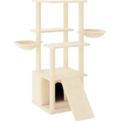 MAISON EXCLUSIVE - Arbre à chat avec griffoirs en sisal crème 133 cm