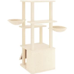 MAISON EXCLUSIVE - Arbre à chat avec griffoirs en sisal crème 133 cm