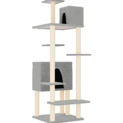 MAISON EXCLUSIVE - Arbre à chat avec griffoirs en sisal gris clair 154 cm