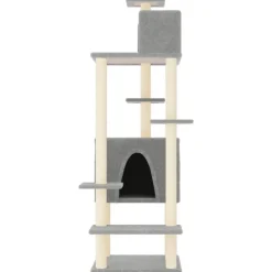 MAISON EXCLUSIVE - Arbre à chat avec griffoirs en sisal gris clair 154 cm