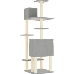 MAISON EXCLUSIVE - Arbre à chat avec griffoirs en sisal gris clair 154 cm