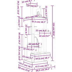 MAISON EXCLUSIVE - Arbre à chat avec griffoirs en sisal gris clair 154 cm