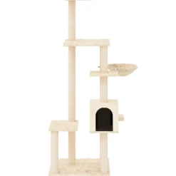 MAISON EXCLUSIVE - Arbre à chat avec griffoirs en sisal crème 142 cm