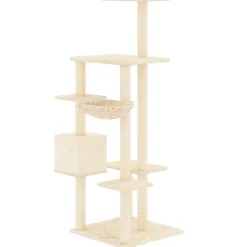 MAISON EXCLUSIVE - Arbre à chat avec griffoirs en sisal crème 142 cm