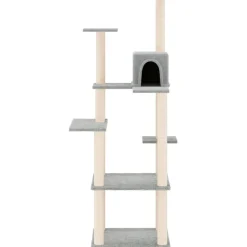 MAISON EXCLUSIVE - Arbre à chat avec griffoirs en sisal gris clair 153 cm