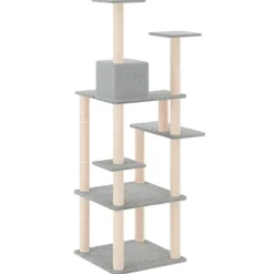 MAISON EXCLUSIVE - Arbre à chat avec griffoirs en sisal gris clair 153 cm