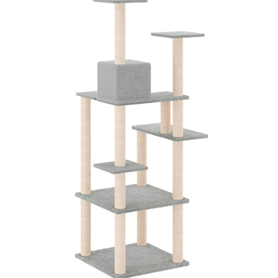 MAISON EXCLUSIVE - Arbre à chat avec griffoirs en sisal gris clair 153 cm