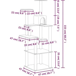 MAISON EXCLUSIVE - Arbre à chat avec griffoirs en sisal gris clair 153 cm