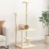 MAISON EXCLUSIVE - Arbre à chat avec griffoirs en sisal crème 136 cm