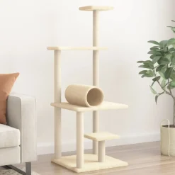 MAISON EXCLUSIVE - Arbre à chat avec griffoirs en sisal crème 136 cm