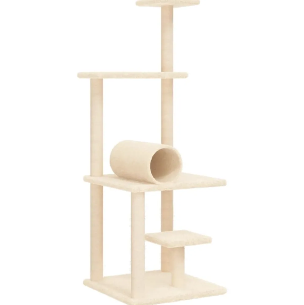 MAISON EXCLUSIVE - Arbre à chat avec griffoirs en sisal crème 136 cm