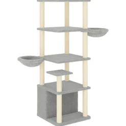 MAISON EXCLUSIVE - Arbre à chat avec griffoirs en sisal gris clair 147 cm