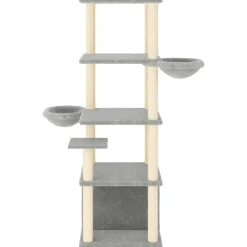 MAISON EXCLUSIVE - Arbre à chat avec griffoirs en sisal gris clair 147 cm