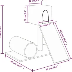 MAISON EXCLUSIVE - Arbre à chat avec griffoir en sisal gris foncé 59 cm