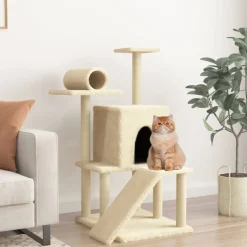 MAISON EXCLUSIVE - Arbre à chat avec griffoirs en sisal crème 110,5 cm