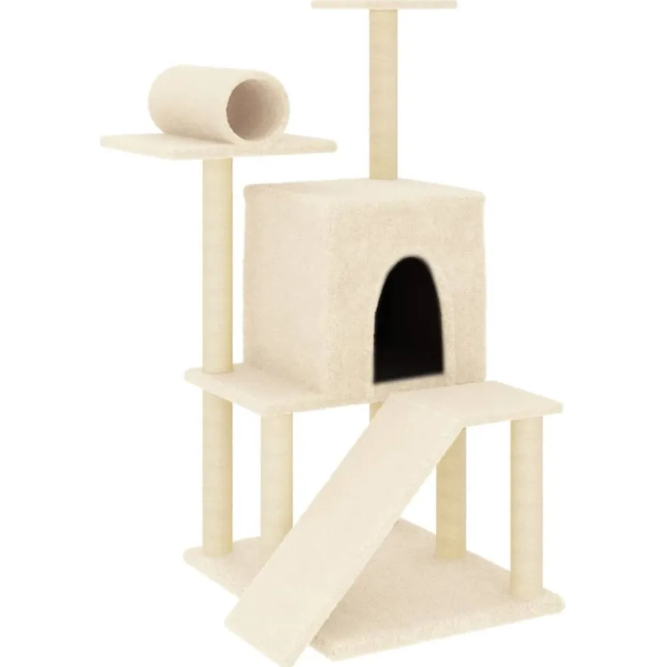MAISON EXCLUSIVE - Arbre à chat avec griffoirs en sisal crème 110,5 cm