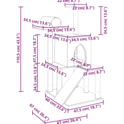 MAISON EXCLUSIVE - Arbre à chat avec griffoirs en sisal crème 110,5 cm