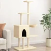 MAISON EXCLUSIVE - Arbre à chat avec griffoirs en sisal crème 145 cm