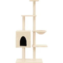 MAISON EXCLUSIVE - Arbre à chat avec griffoirs en sisal crème 145 cm