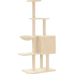 MAISON EXCLUSIVE - Arbre à chat avec griffoirs en sisal crème 145 cm