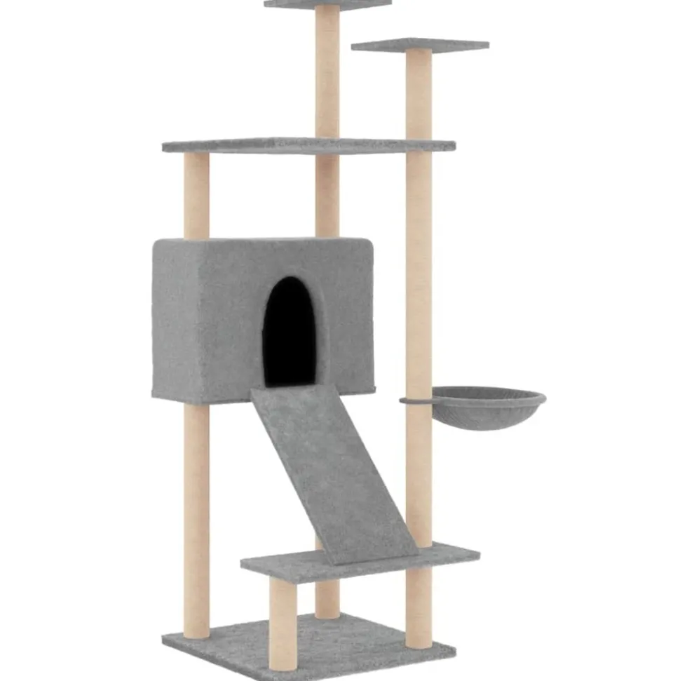 MAISON EXCLUSIVE - Arbre à chat avec griffoirs en sisal gris clair 153 cm
