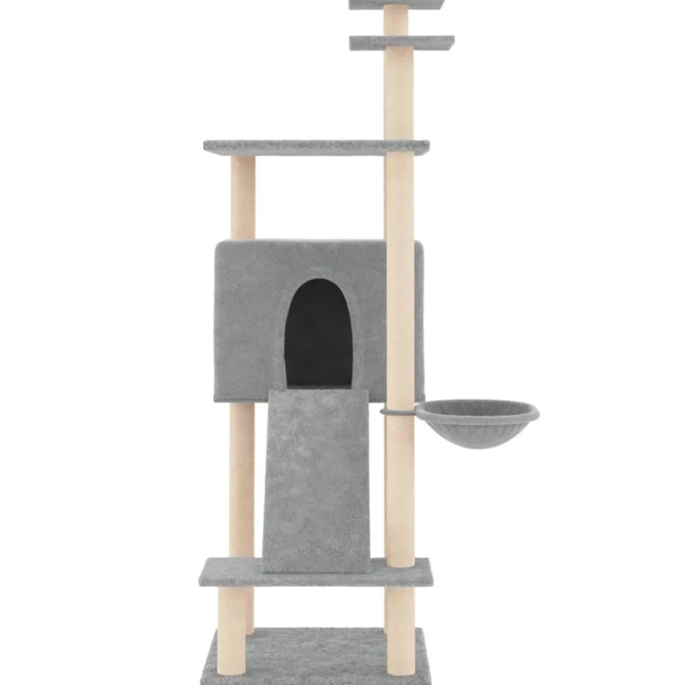 MAISON EXCLUSIVE - Arbre à chat avec griffoirs en sisal gris clair 153 cm