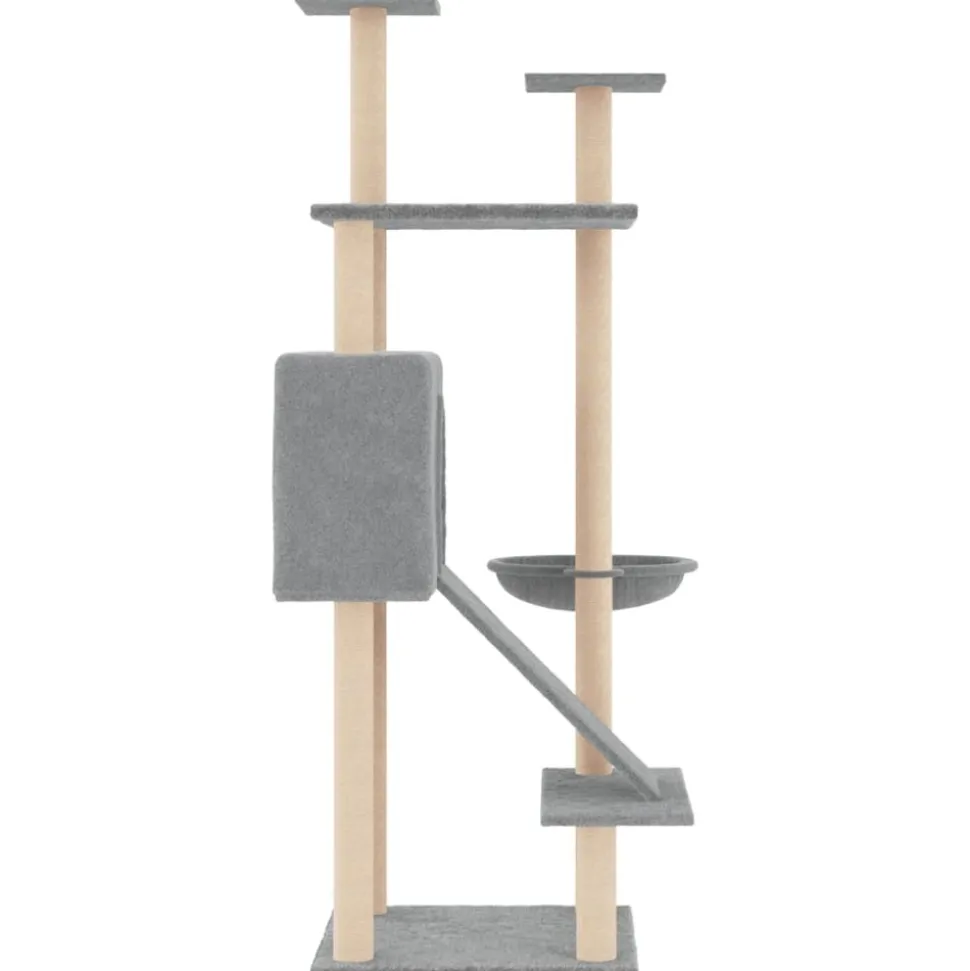 MAISON EXCLUSIVE - Arbre à chat avec griffoirs en sisal gris clair 153 cm