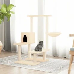 MAISON EXCLUSIVE - Arbre à chat avec griffoirs en sisal crème 94,5 cm