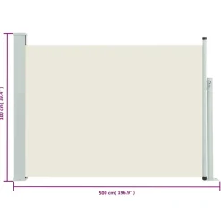 MAISON EXCLUSIVE - Auvent latéral rétractable de patio 100x500 cm crème