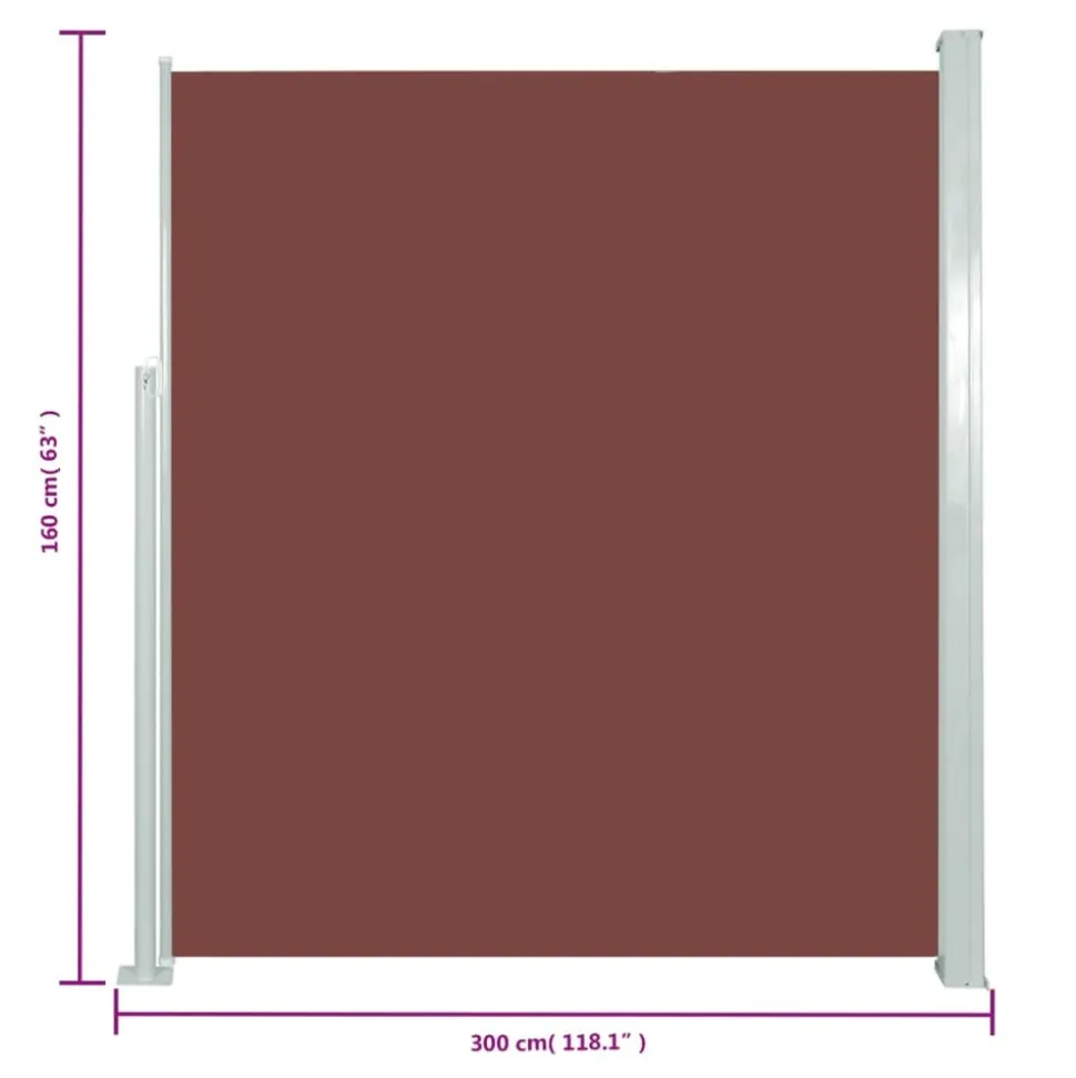 MAISON EXCLUSIVE - Auvent latéral rétractable de patio 160x300 cm marron