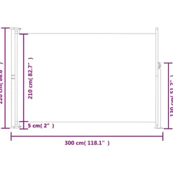 MAISON EXCLUSIVE - Auvent latéral rétractable de patio 220x300 cm noir
