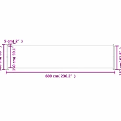 MAISON EXCLUSIVE - Auvent latéral rétractable de patio 600x160 cm crème