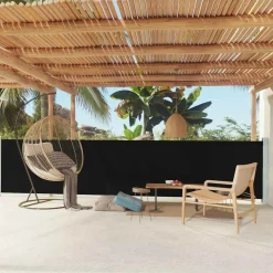 MAISON EXCLUSIVE - Auvent latéral rétractable de patio 117x600 cm noir
