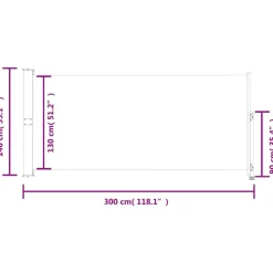 MAISON EXCLUSIVE - Auvent latéral rétractable de patio 140 x 300 cm rouge