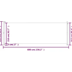 MAISON EXCLUSIVE - Auvent latéral rétractable de patio 220x600 cm gris