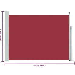 MAISON EXCLUSIVE - Auvent latéral rétractable de patio 100x500 cm rouge
