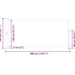 MAISON EXCLUSIVE - Auvent latéral rétractable de patio 140 x 300 cm blanc cassé