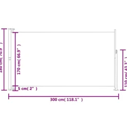 MAISON EXCLUSIVE - Auvent latéral rétractable de patio 180x300 cm rouge