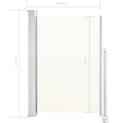 MAISON EXCLUSIVE - Auvent latéral rétractable de patio 120 x 300 cm blanc cassé