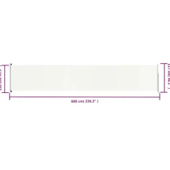 MAISON EXCLUSIVE - Auvent latéral rétractable de patio 117x600 cm crème