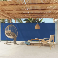 MAISON EXCLUSIVE - Auvent latéral rétractable de patio 180x600 cm bleu
