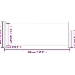 MAISON EXCLUSIVE - Auvent latéral rétractable de patio 200x500 cm marron