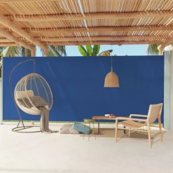 MAISON EXCLUSIVE - Auvent latéral rétractable de patio 220x600 cm bleu