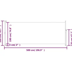 MAISON EXCLUSIVE - Auvent latéral rétractable de patio 220x500 cm marron