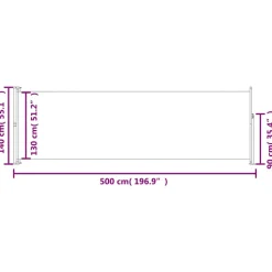 MAISON EXCLUSIVE - Auvent latéral rétractable de patio 140x500 cm gris