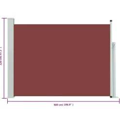 MAISON EXCLUSIVE - Auvent latéral rétractable de patio 120x500 cm marron