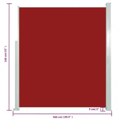 MAISON EXCLUSIVE - Auvent latéral rétractable de patio 160x500 cm rouge