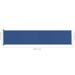 MAISON EXCLUSIVE - Auvent latéral rétractable de patio 140x600 cm bleu